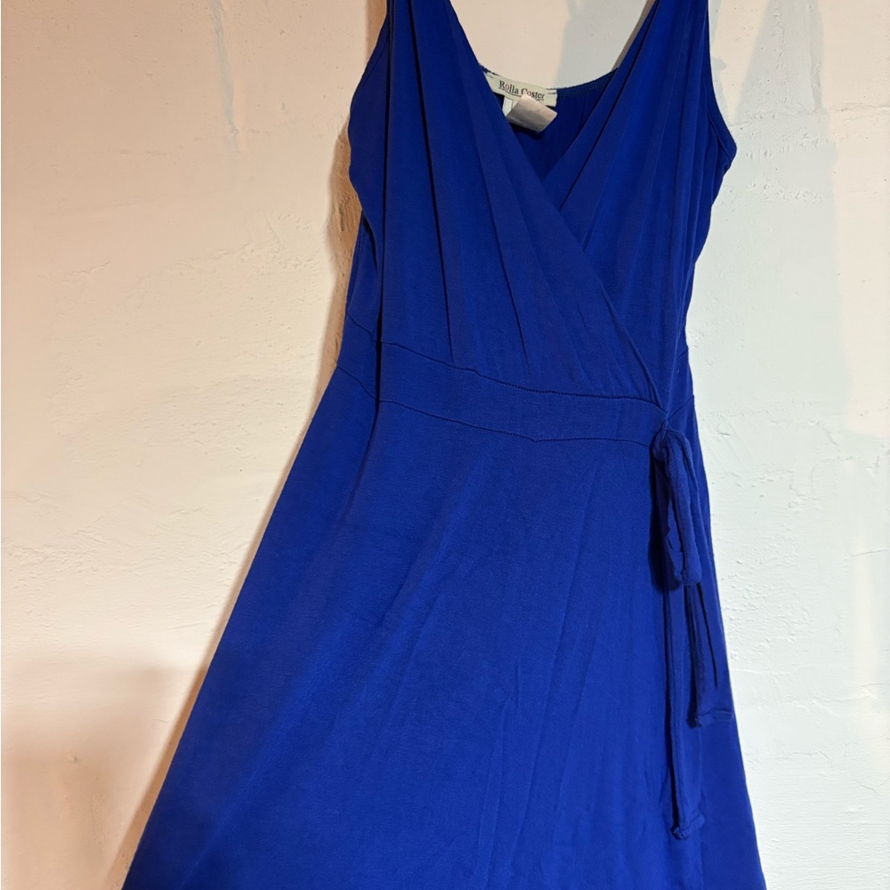 Elegant Blue Wrap Dress/jumper